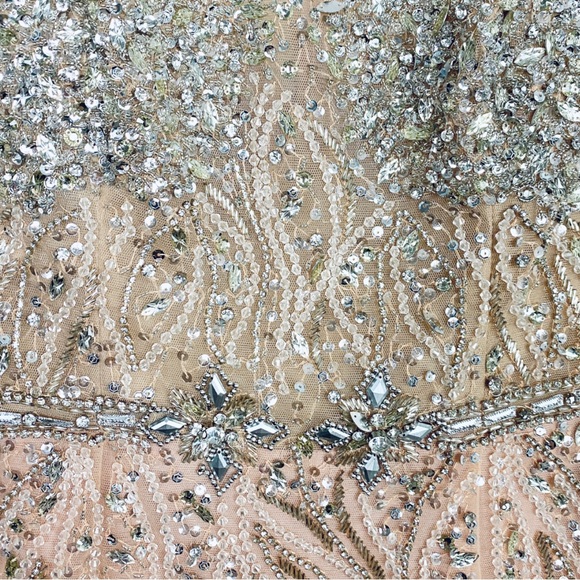 TERANI COUTURE | Blush Pink Divinity Bridal Sequins& Beads Formal Maxi Gown - Picture 6 of 15